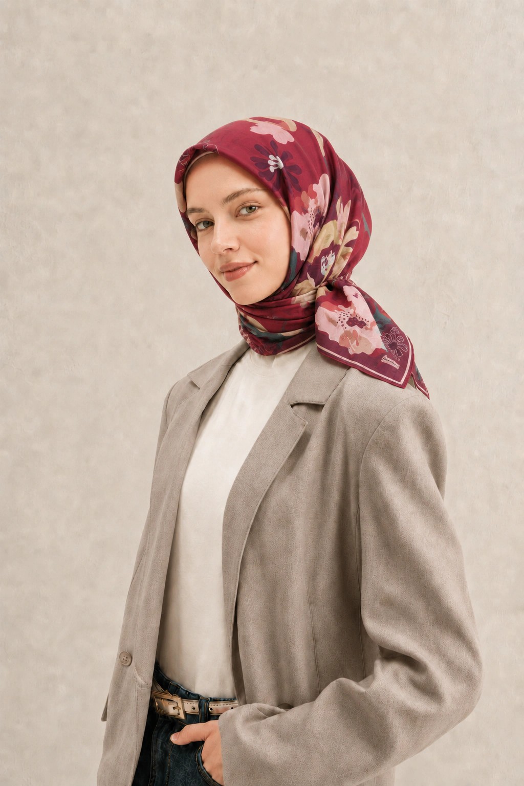Harem Scarf Soft Pamuk Eşarp - Bordo 1