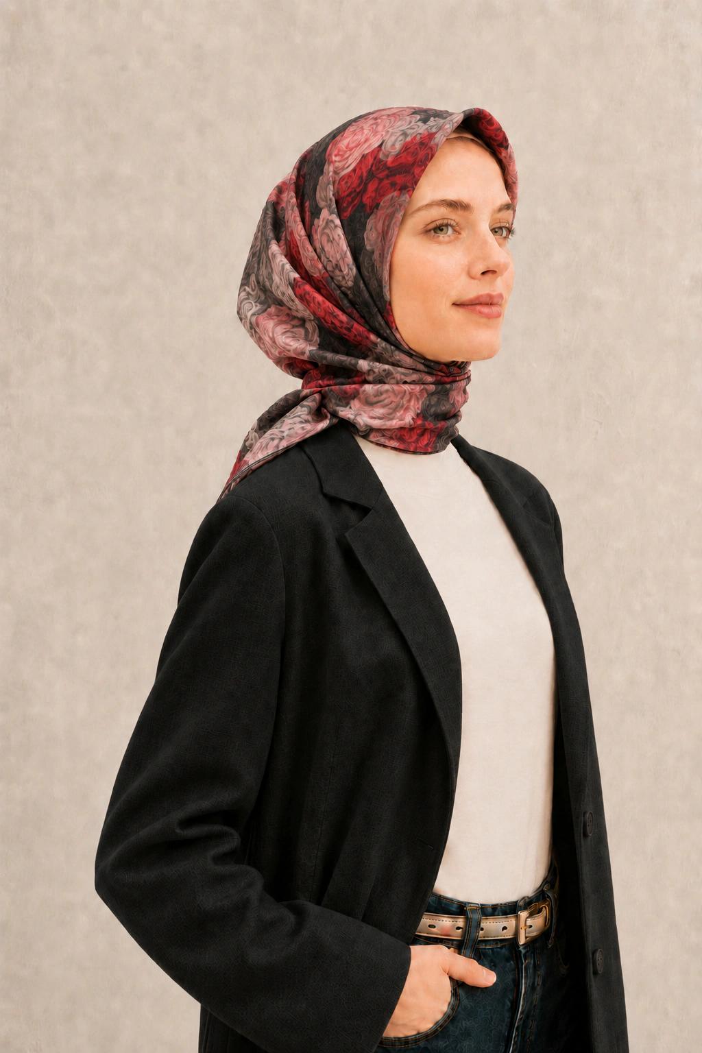 Zer Soft Pamuk Eşarp - Kırmızı 2