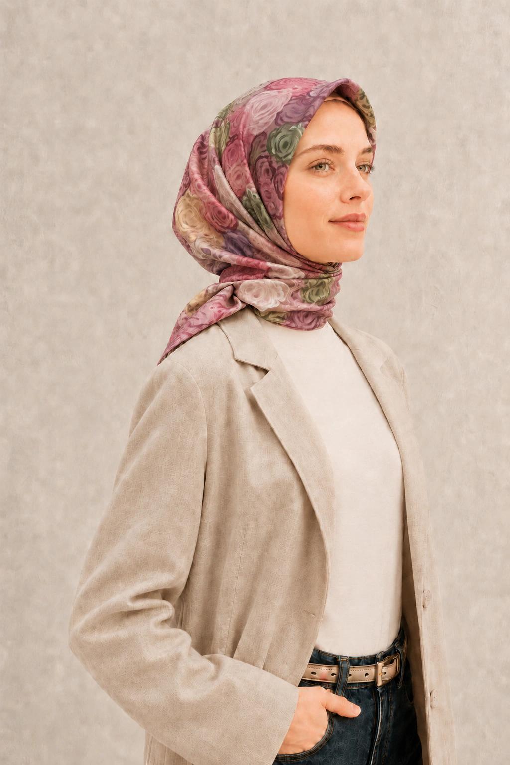 Zer Soft Pamuk Eşarp - Pudra 2