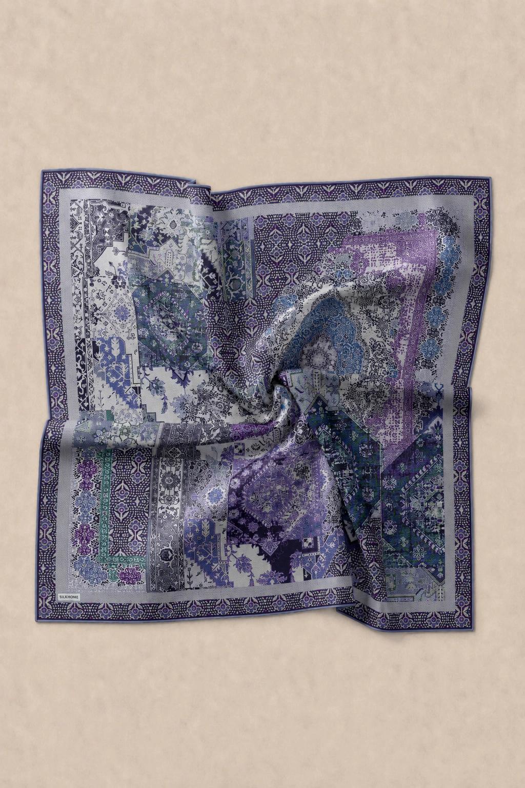 Monare Silkhome Eşarp - Etnik Patchwork - Mor 3