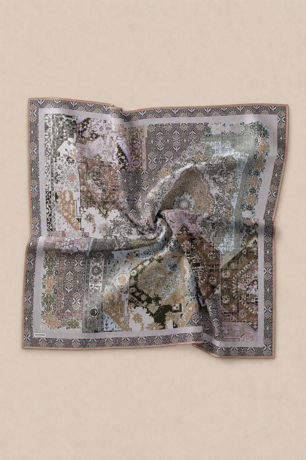 Monare Silkhome Eşarp - Etnik Patchwork - Vizon 3
