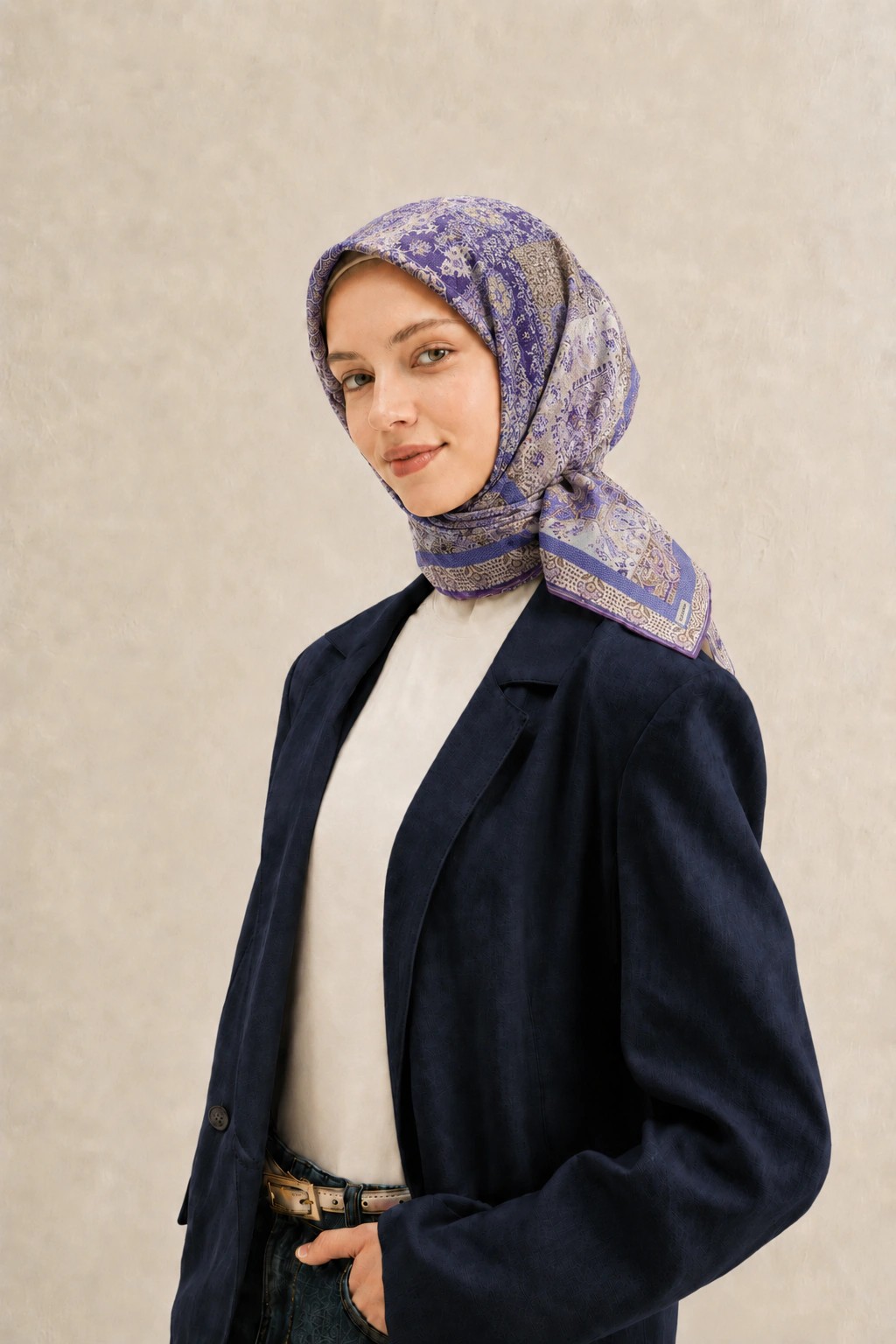 Monare Silkhome Eşarp - Etnik Patchwork - Lila 1