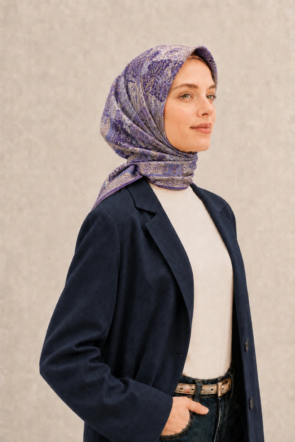 Monare Silkhome Eşarp - Etnik Patchwork - Lila 2