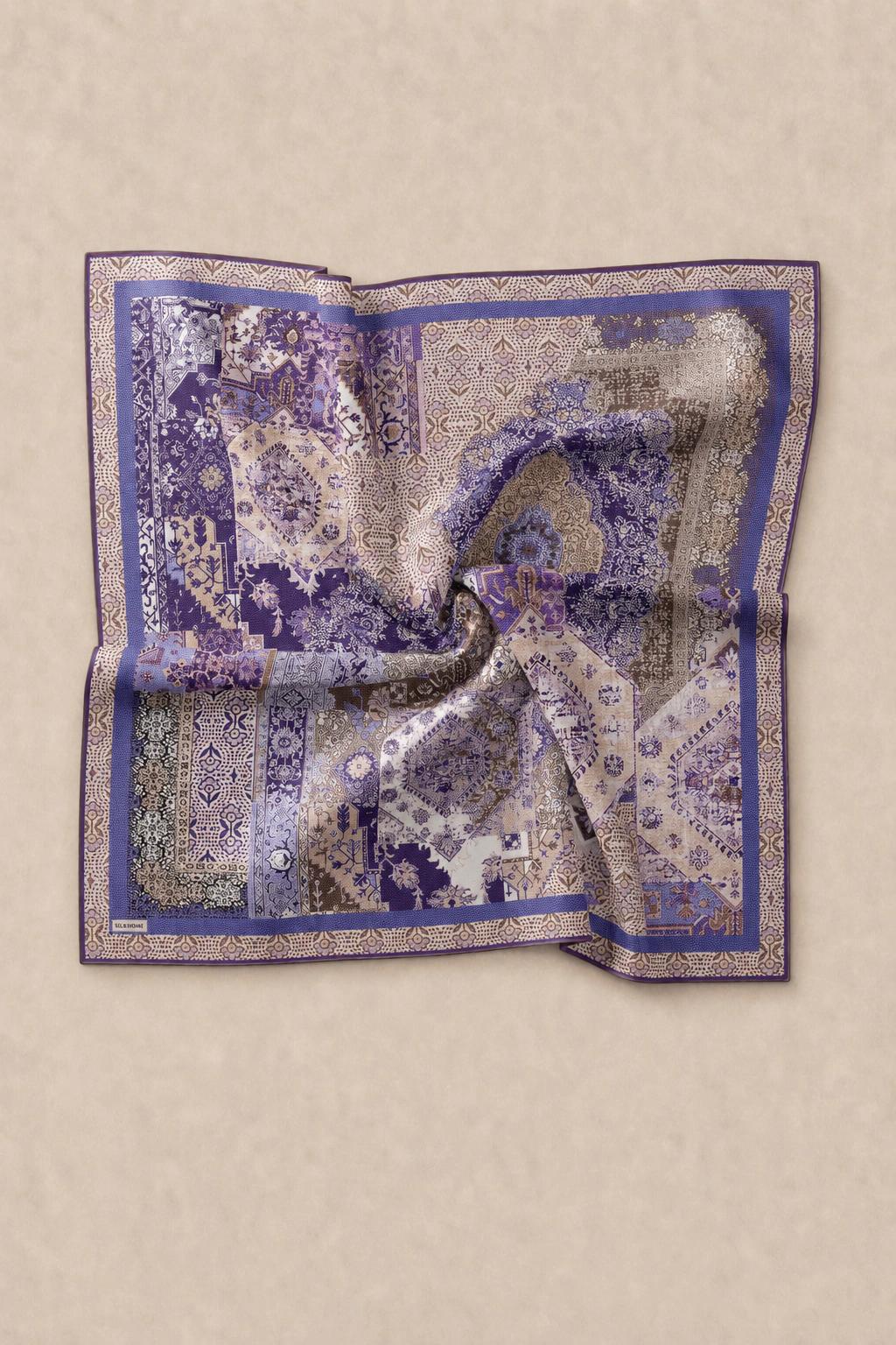 Monare Silkhome Eşarp - Etnik Patchwork - Lila 3