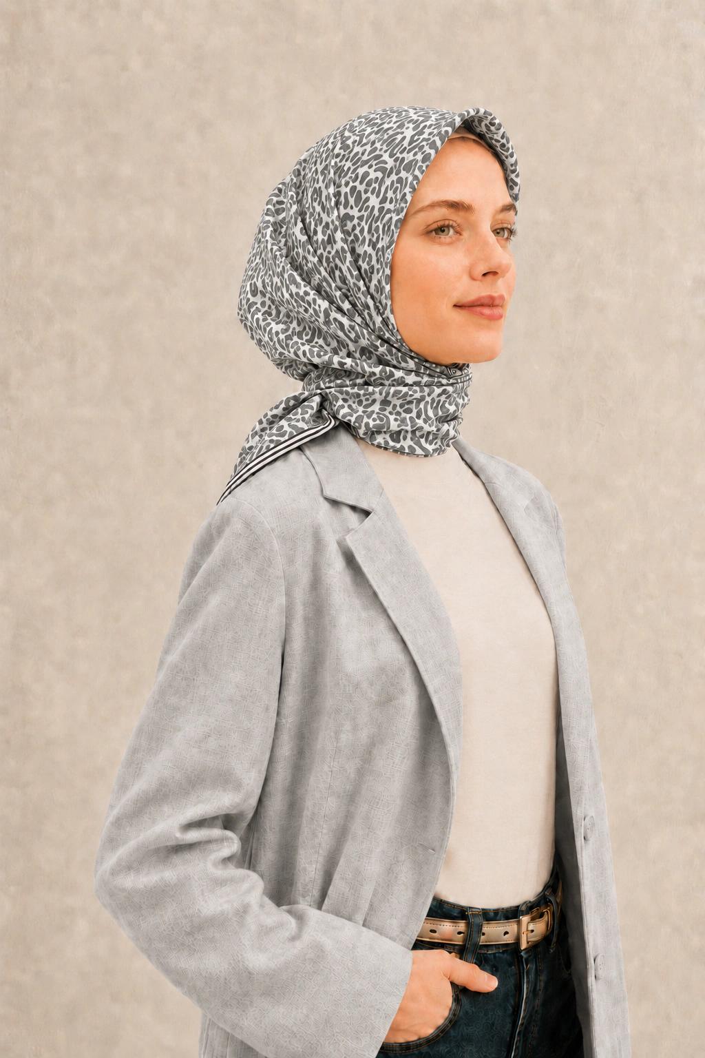 Monare Silkhome Eşarp - Soft Çizgi - Siyah 2