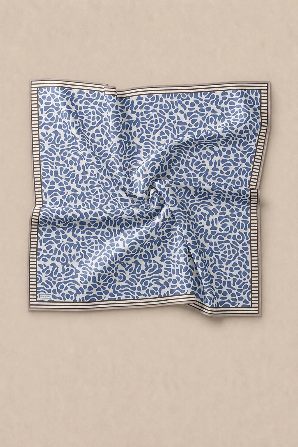 Monare Silkhome Eşarp - Soft Çizgi - Mavi 3