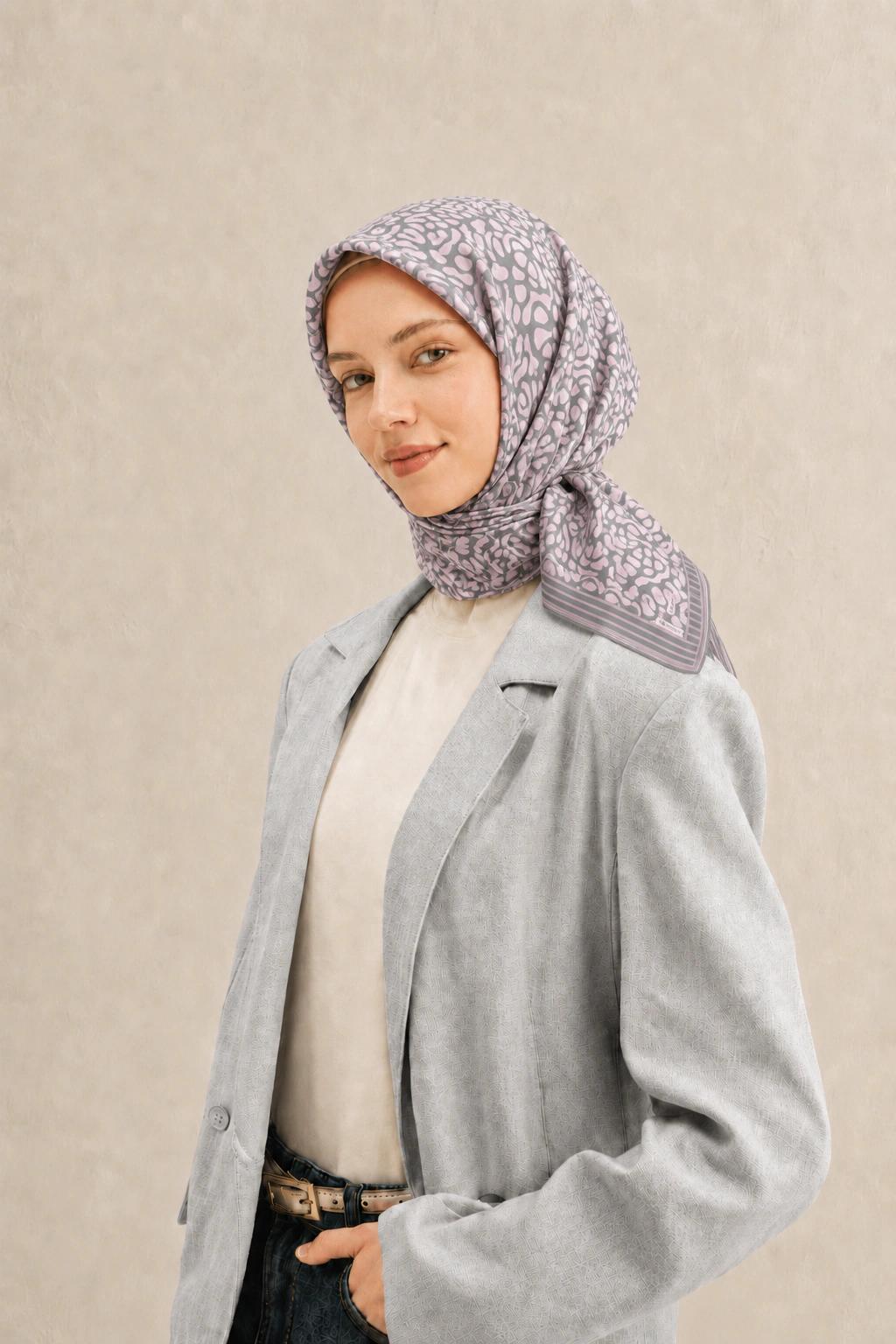 Monare Silkhome Eşarp - Soft Çizgi - Gri