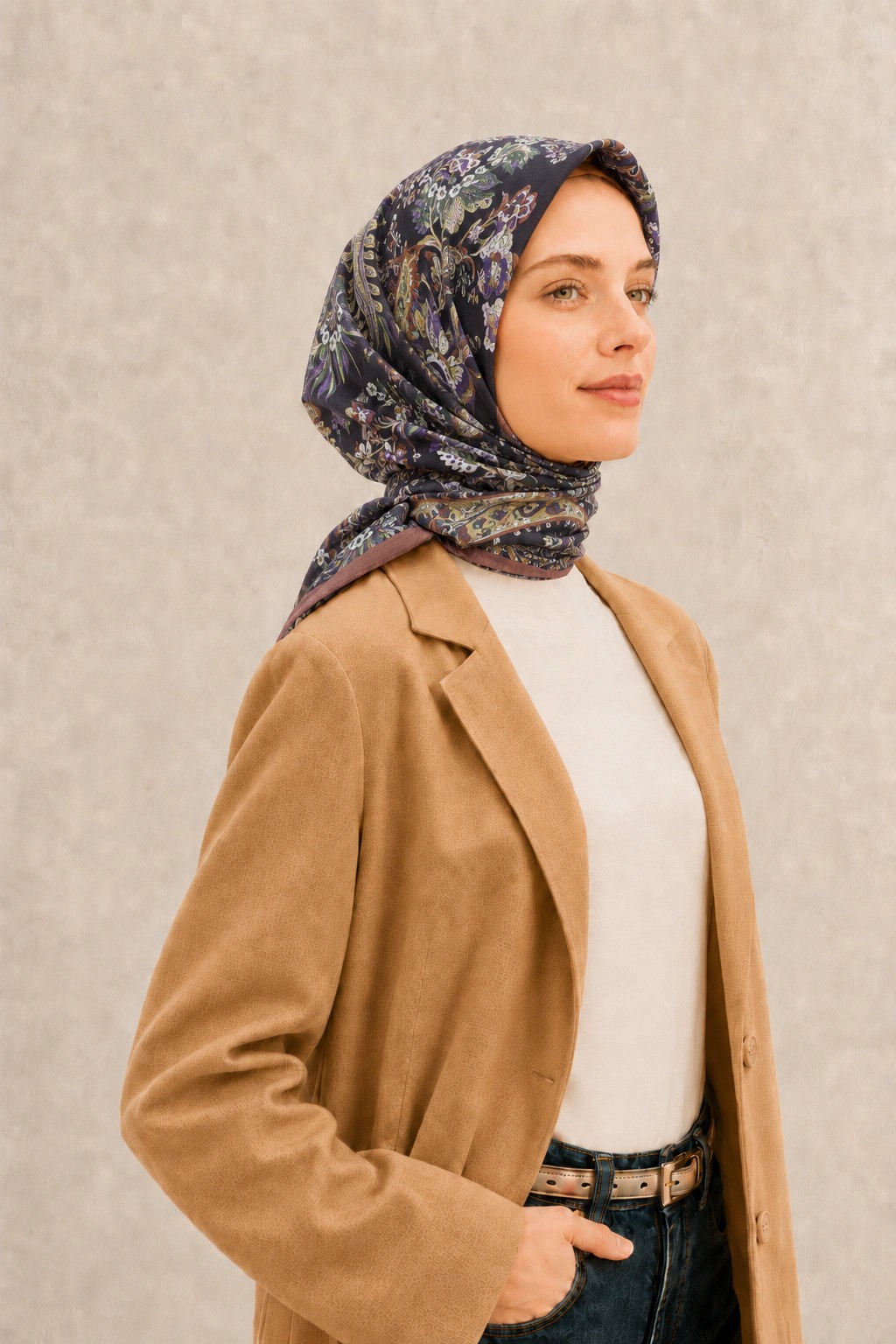 Belli Fresh Tensel Eşarp - Mürdüm 2
