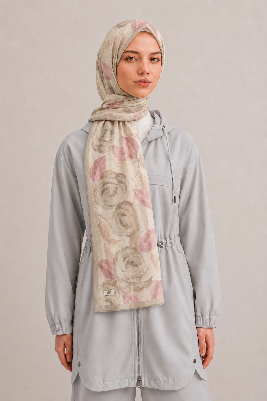 Camellia Scarfs Bambu Crash Şal - Bej 1