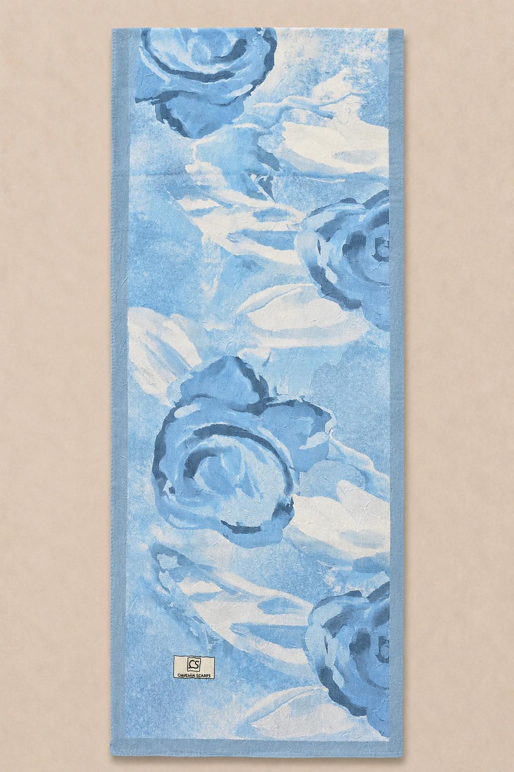 Camellia Scarfs Bambu Crash Şal - Mavi 3