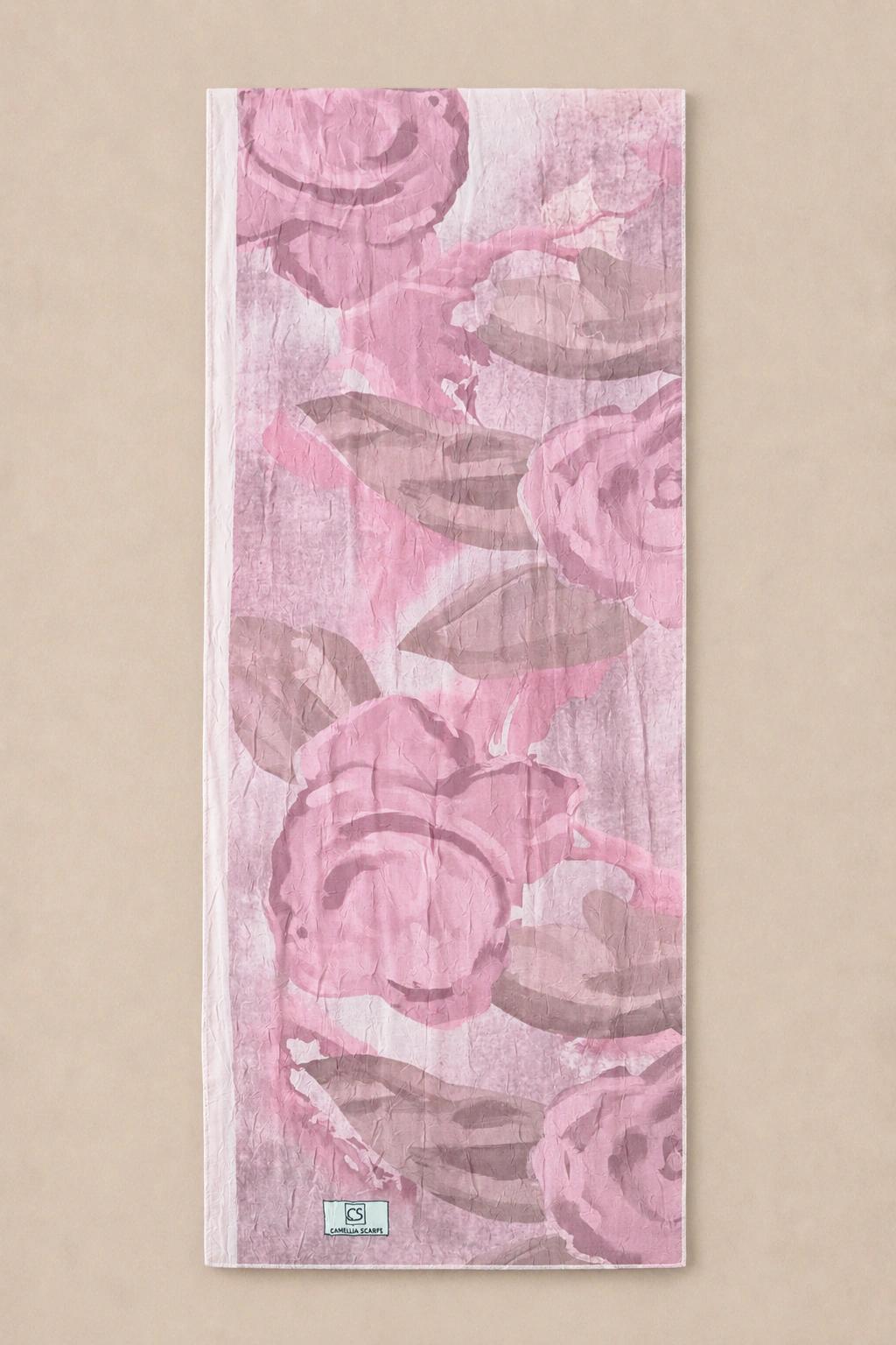 Camellia Scarfs Bambu Crash Şal - Pembe 3