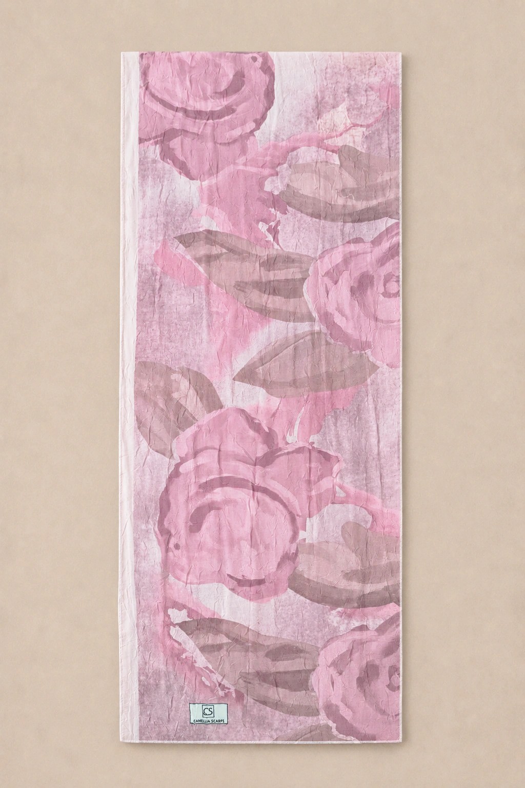 Camellia Scarfs Bambu Crash Şal - Pembe 3