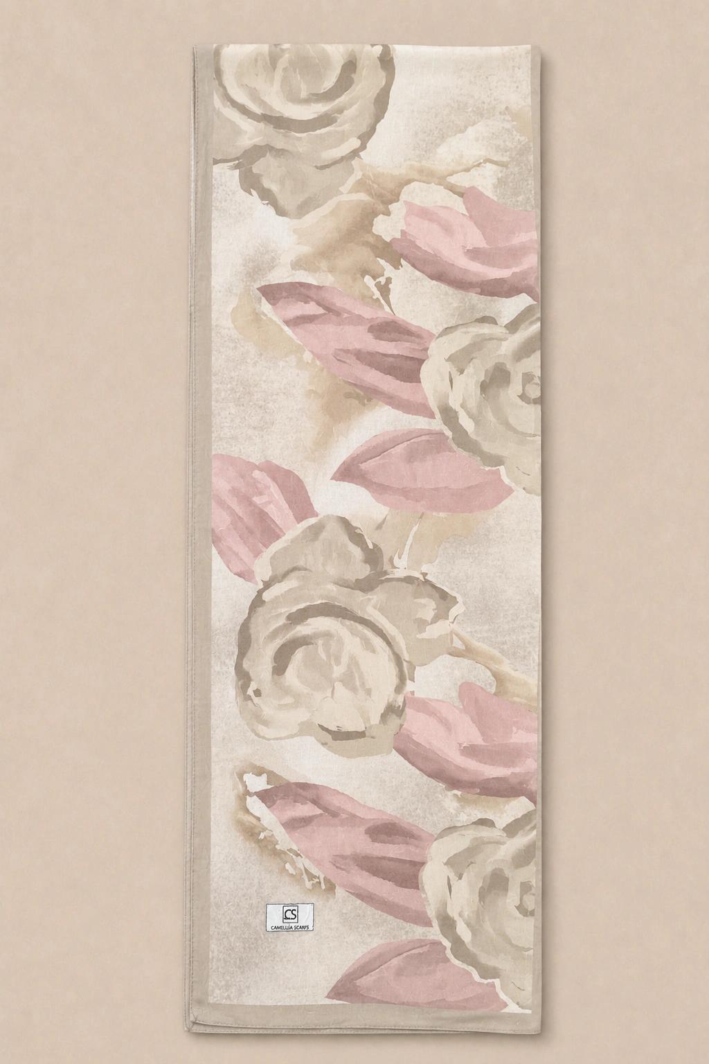 Camellia Scarfs Bambu Crash Şal - Bej 3