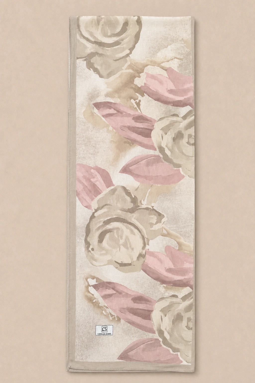 Camellia Scarfs Bambu Crash Şal - Bej 3