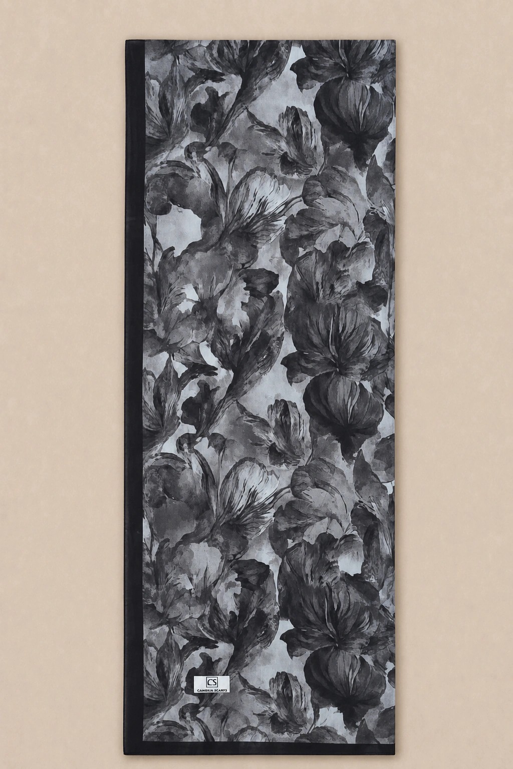 Camellia Scarf Rami Kumaş Şal - Siyah 3