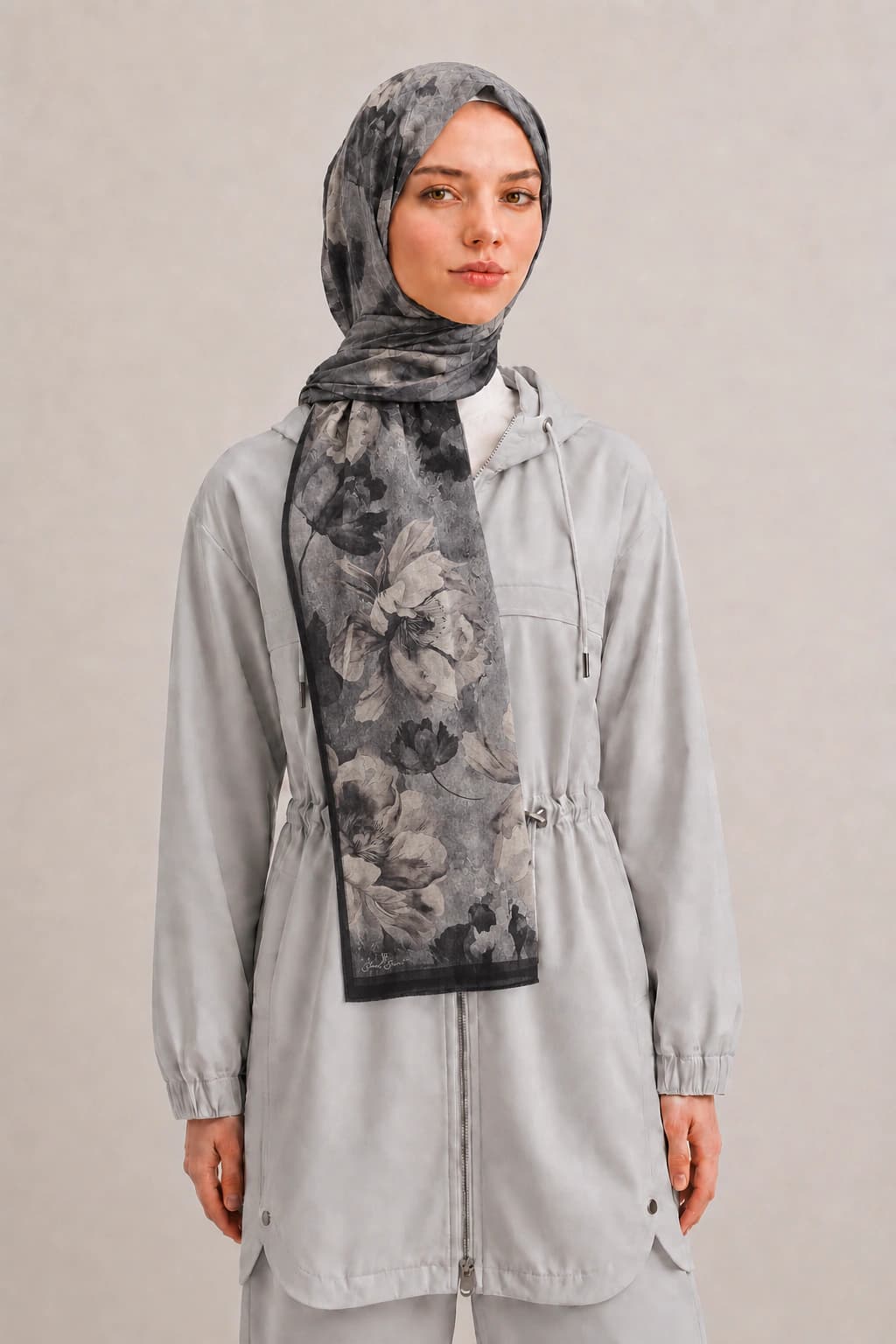 Shawl Secret Suluboya Çiçek Desenli Pamuk Şal