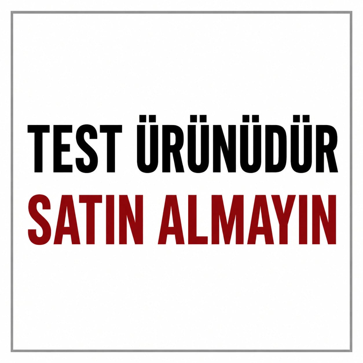 TEST ÜRÜNÜDÜR — SATIN ALMAYIN (100 TL) - Test 1