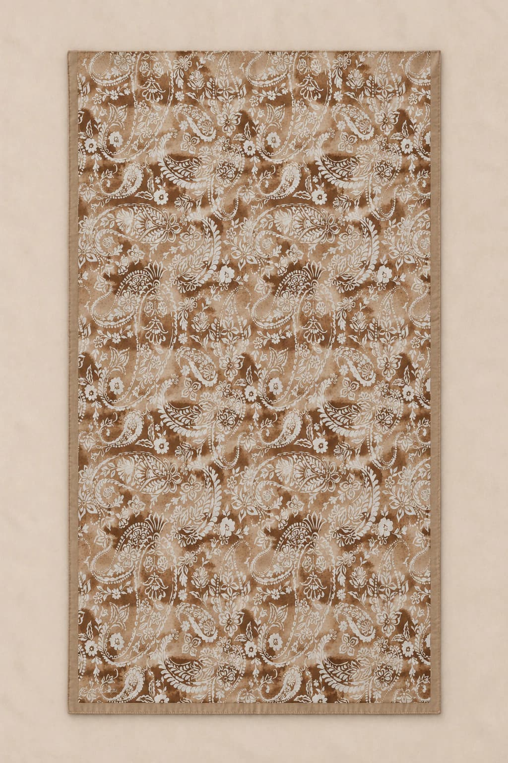 Harem Scarf Paisley Çiçek Desenli Tensel Şal - Camel Ekru 3
