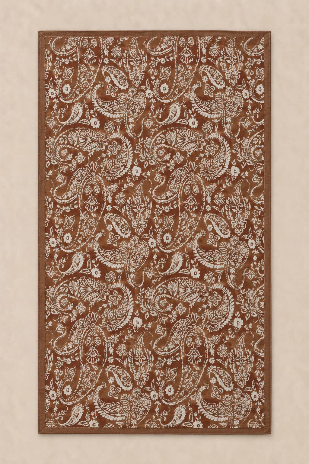 Harem Scarf Paisley Çiçek Desenli Tensel Şal - Taba Ekru 3