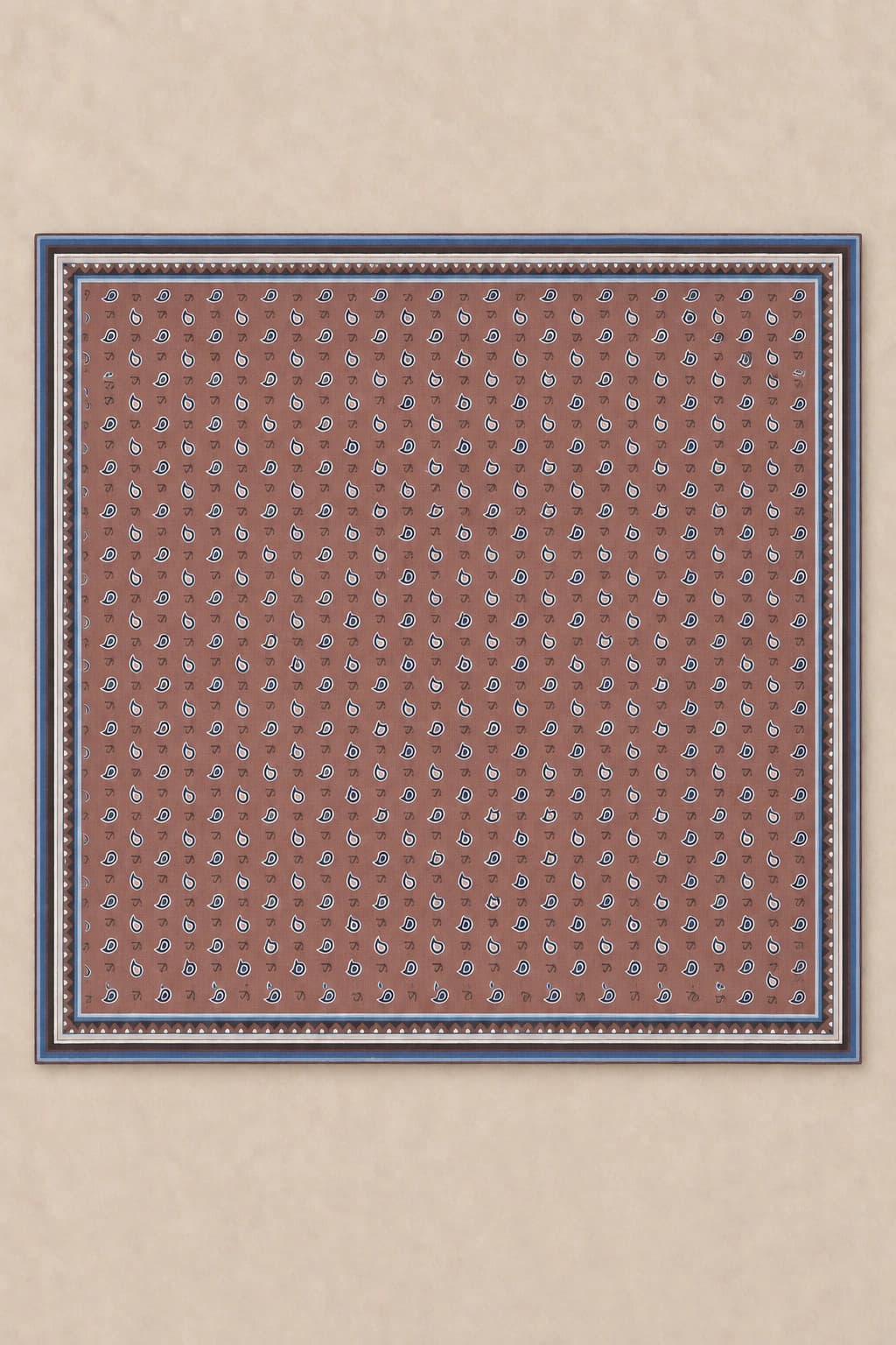 LuvénSara Monogramlı Damla Desenli Viskon Tencel Eşarp - Koyu Gül 3