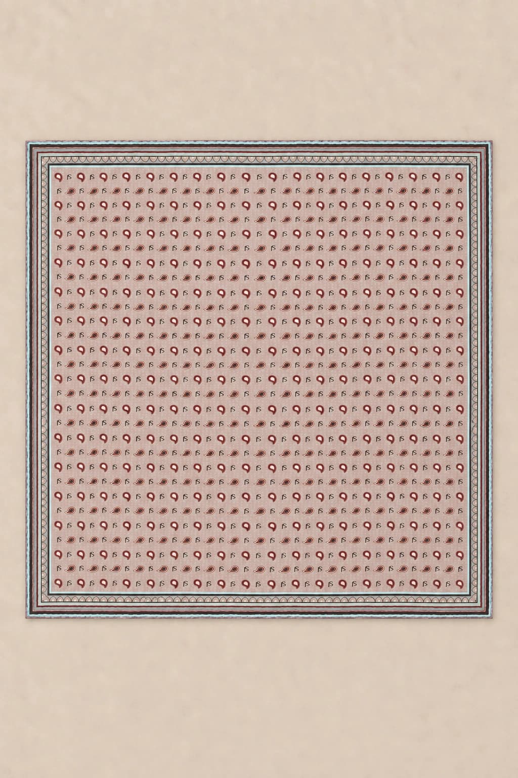 LuvénSara Monogramlı Damla Desenli Viskon Tencel Eşarp - Pudra Pembe 3