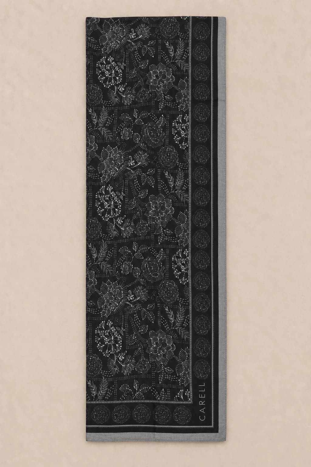 Carell Viona Aria Viskon Şal - Siyah Gri 3