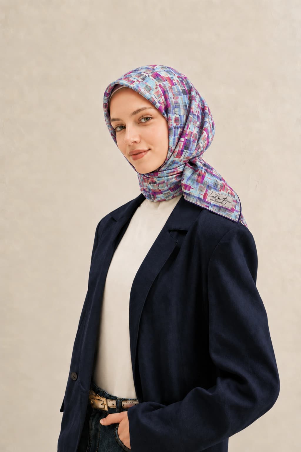 La Boutique Mozaik Desenli Tensel Eşarp