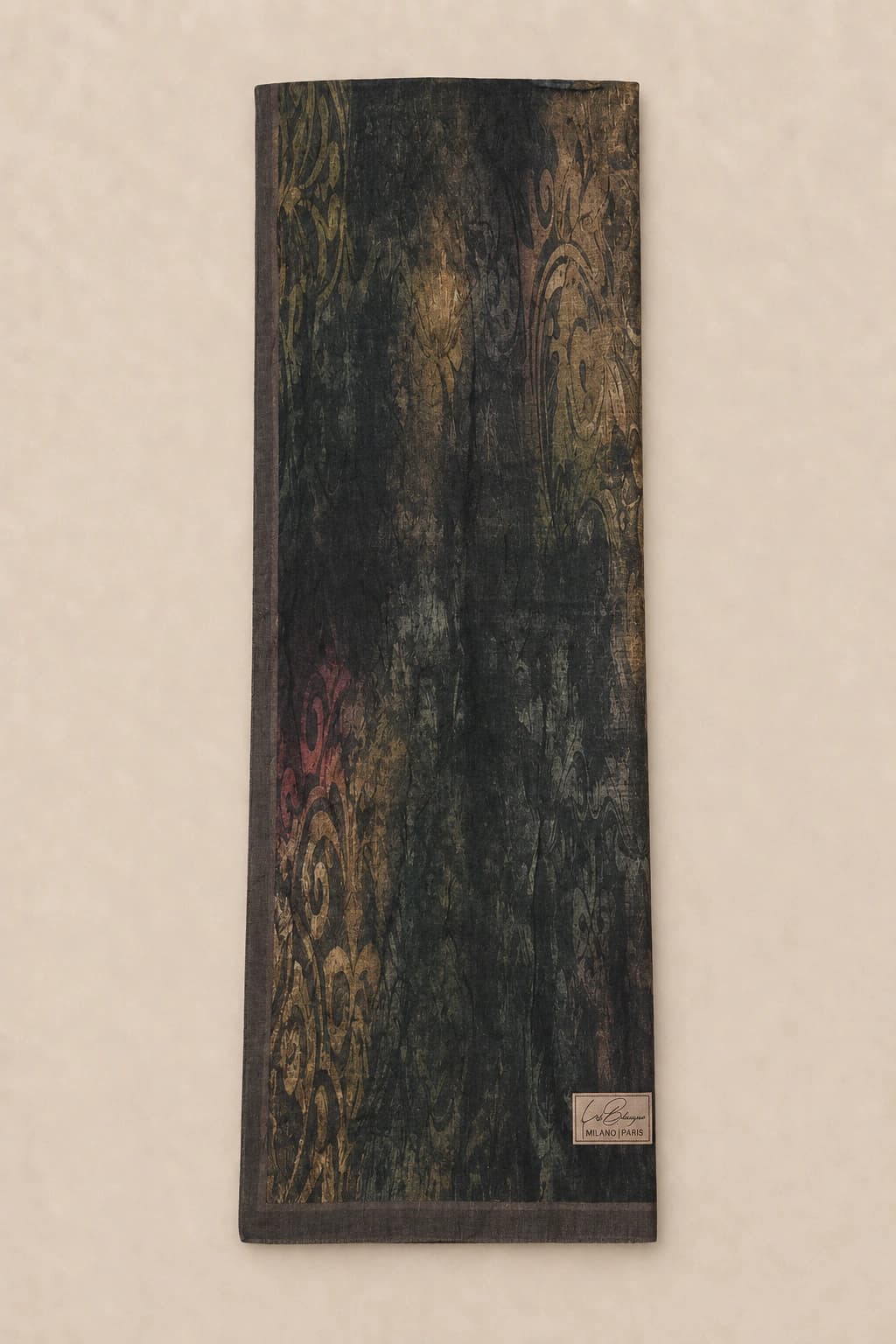 La Boutique Güz Yaz Floral ve Soyut Bambu Şal - Haki Bronz 3