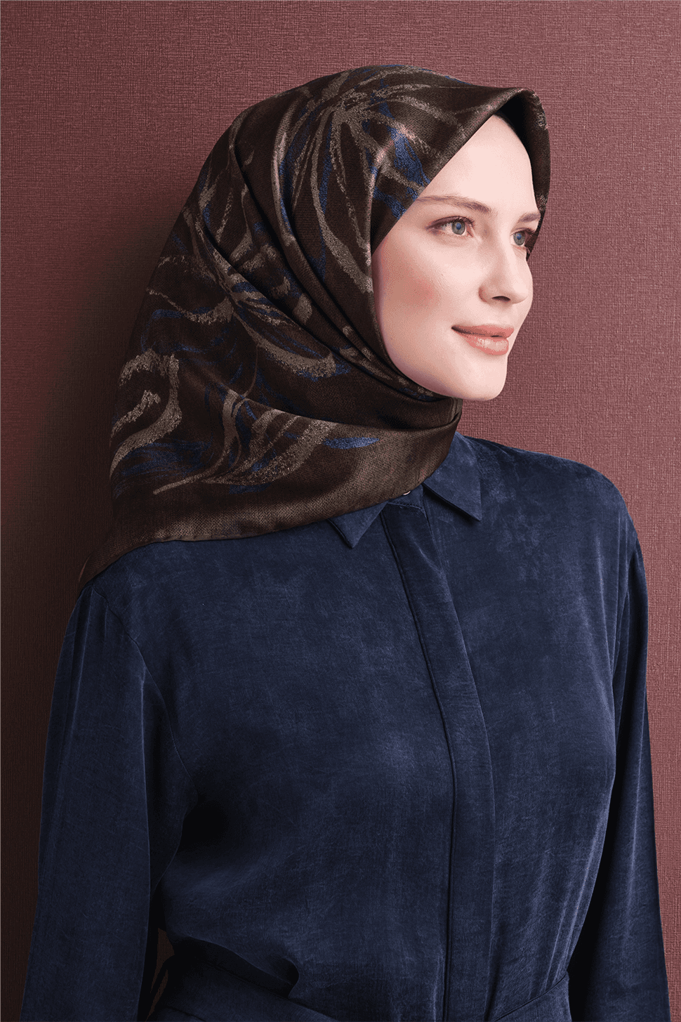 Armine Saf İpek Sura Eşarp 9600D - Kahverengi 2