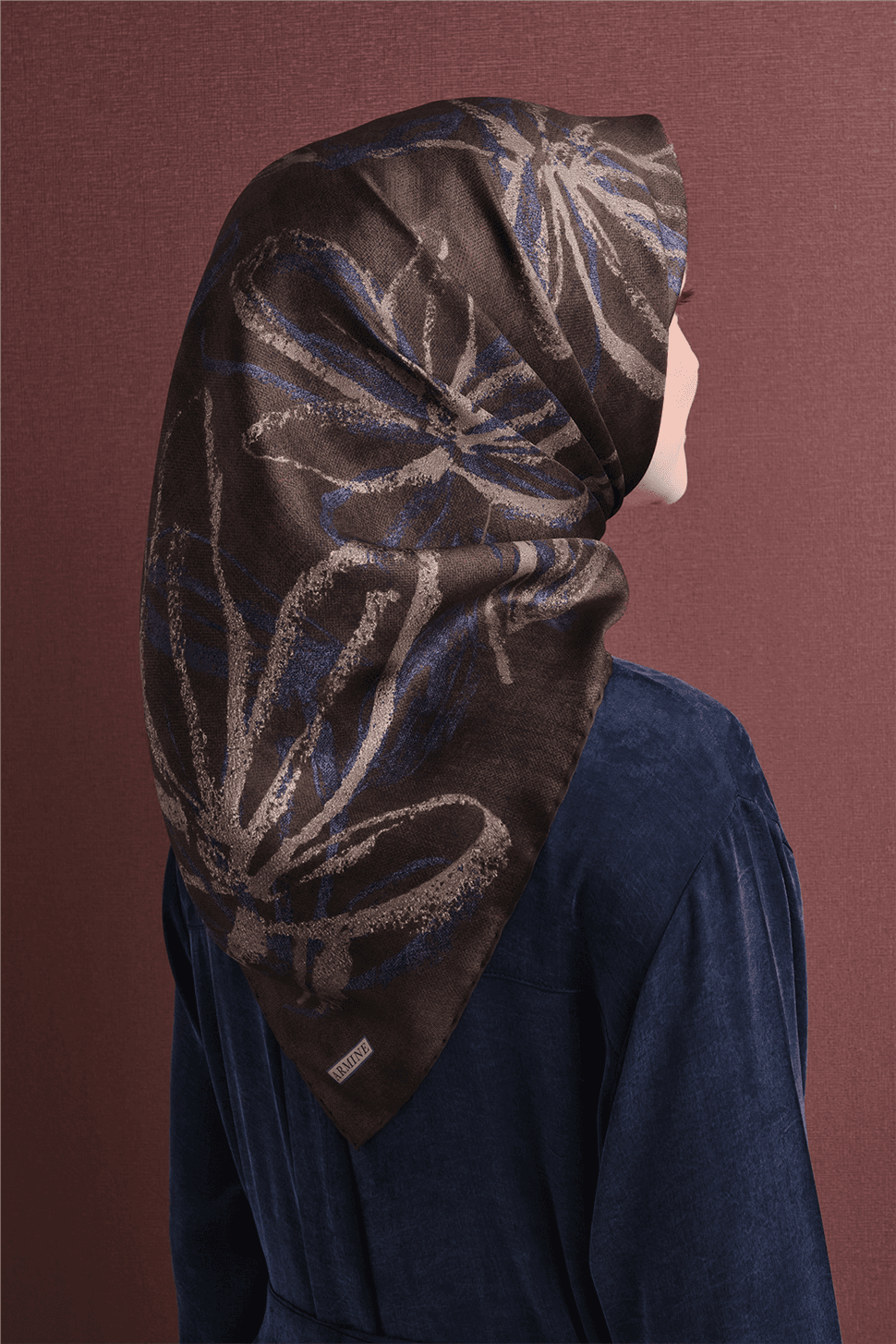 Armine Saf İpek Sura Eşarp 9600D - Kahverengi 4