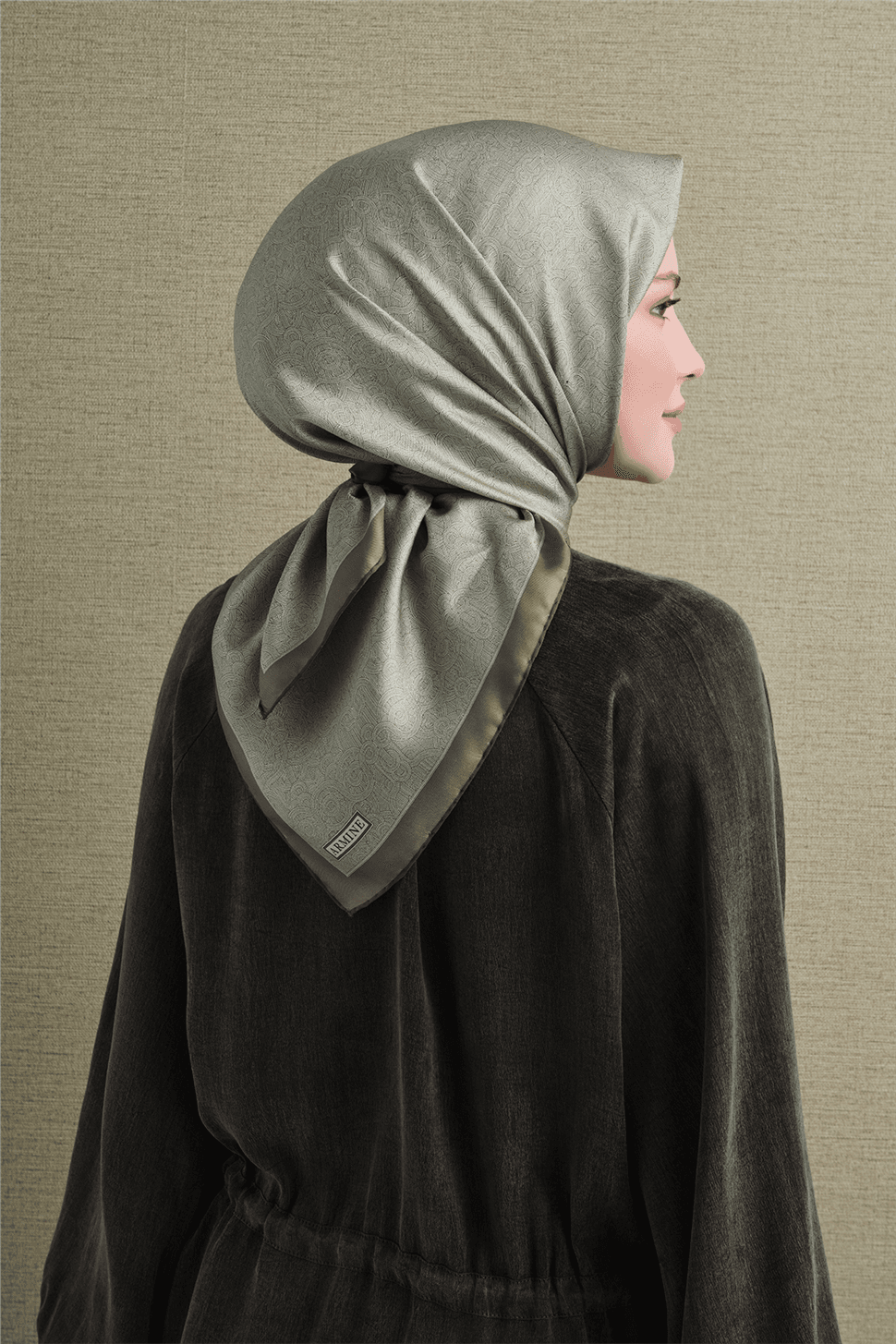 Armine Saf İpek Sura Eşarp 9601D - Açık Bej 3