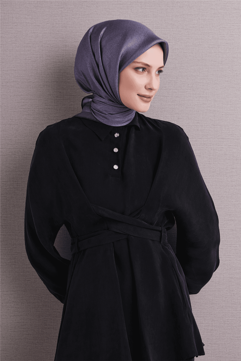 Armine Saf İpek Sura Eşarp 9601D - Mor 1