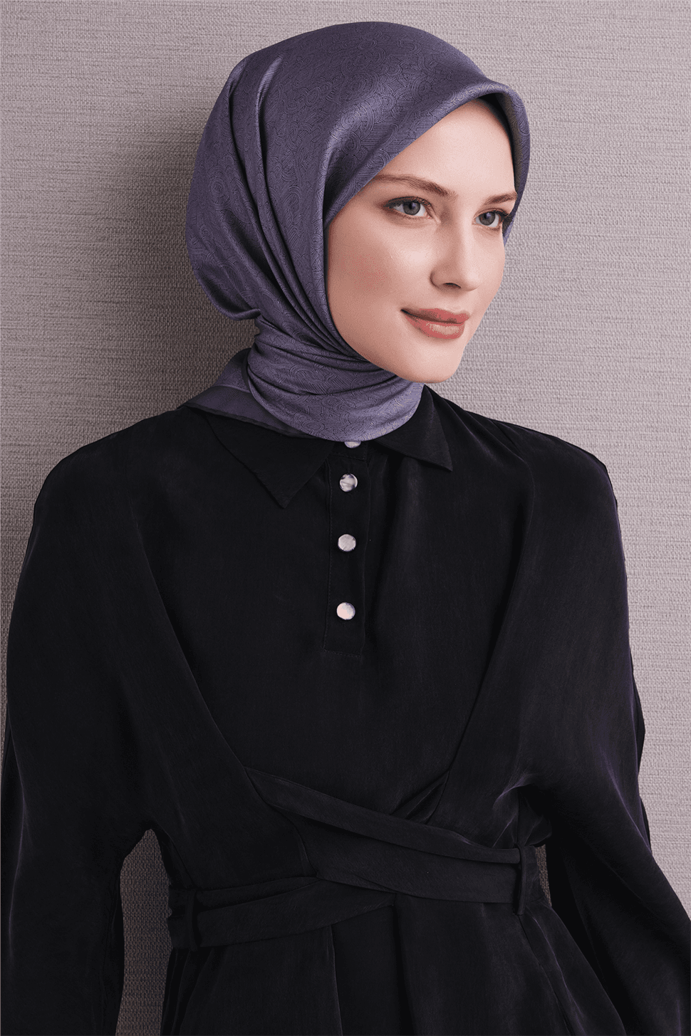 Armine Saf İpek Sura Eşarp 9601D - Mor 3