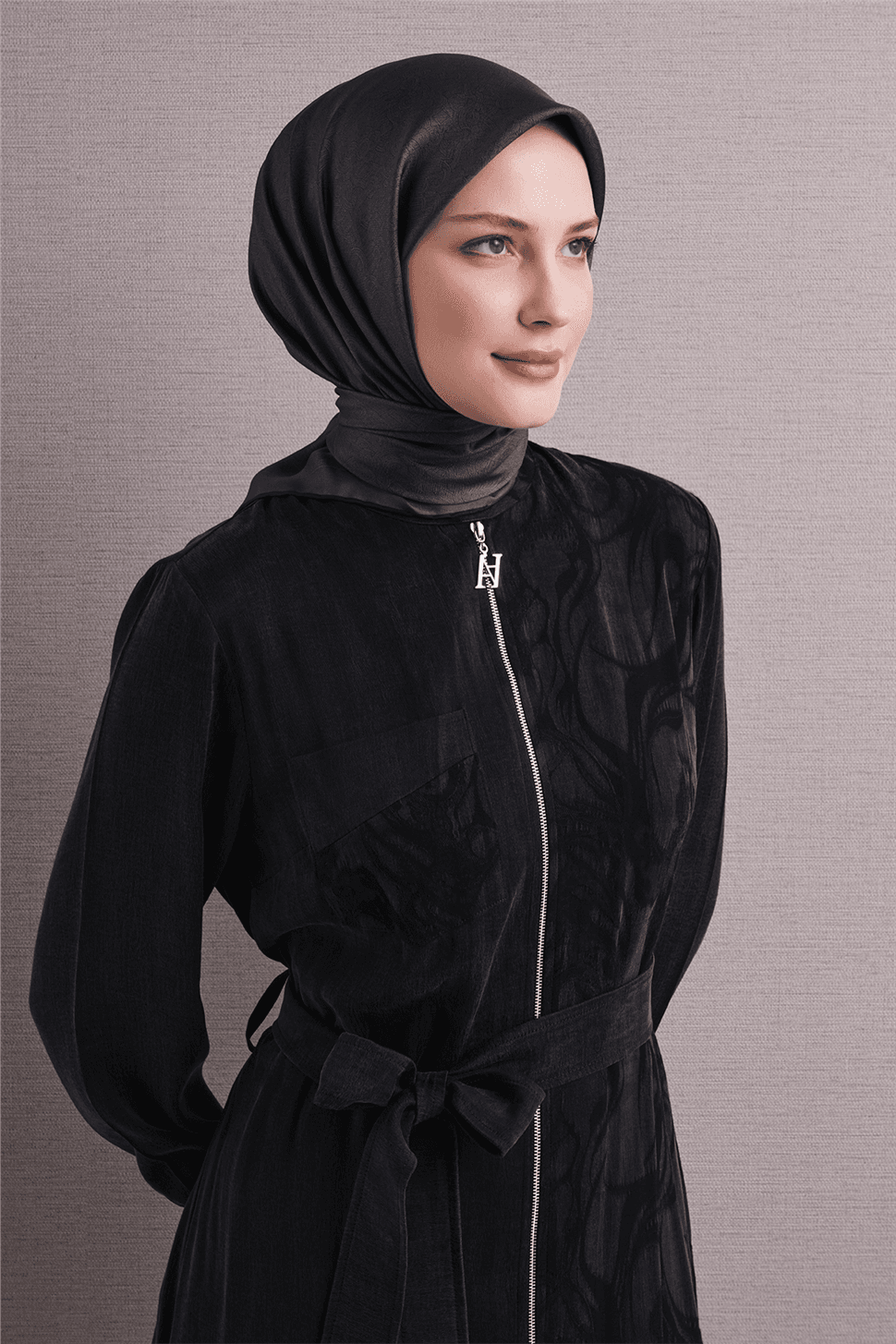 Armine Saf İpek Sura Eşarp 9601D - Siyah 1