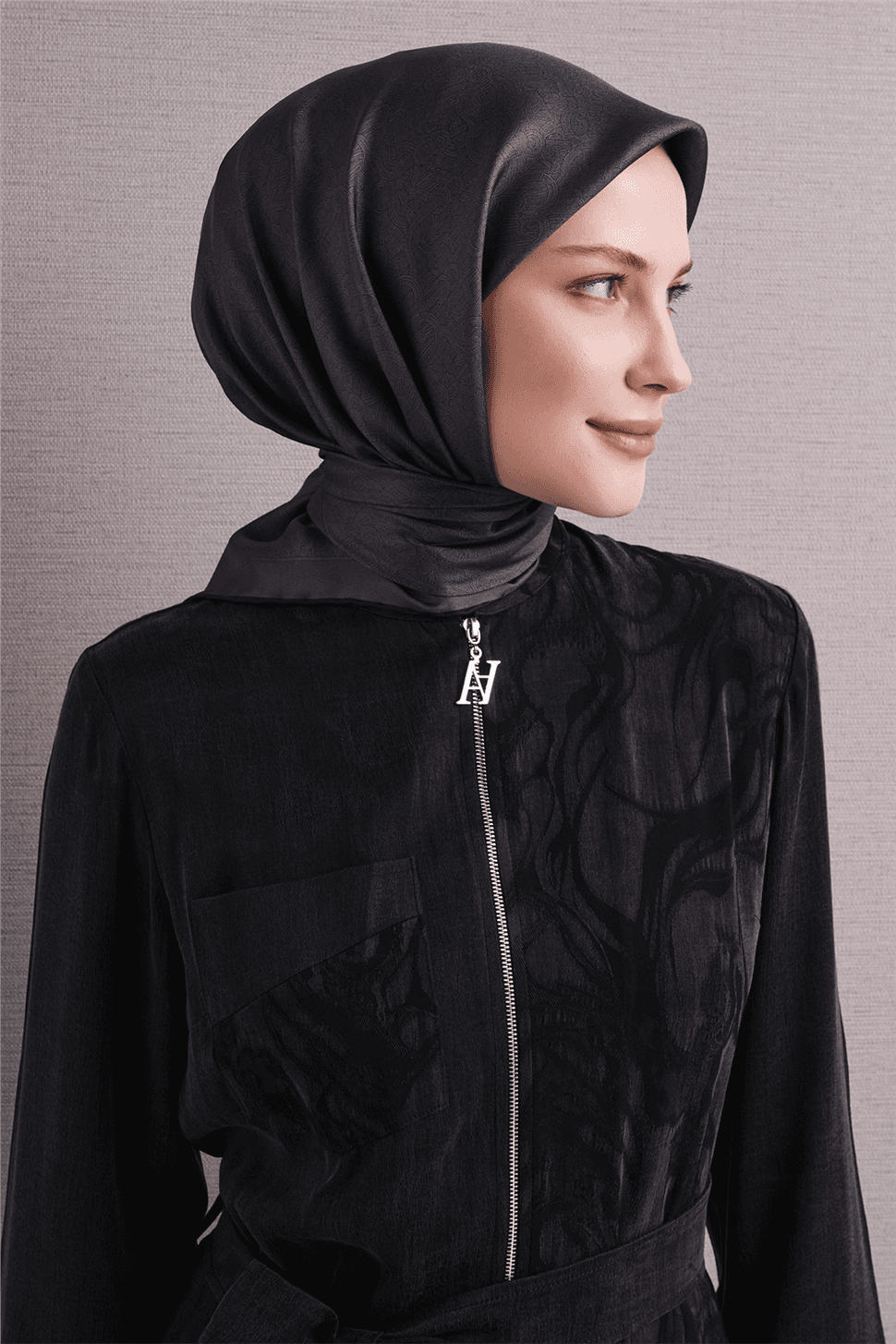 Armine Saf İpek Sura Eşarp 9601D - Siyah 2