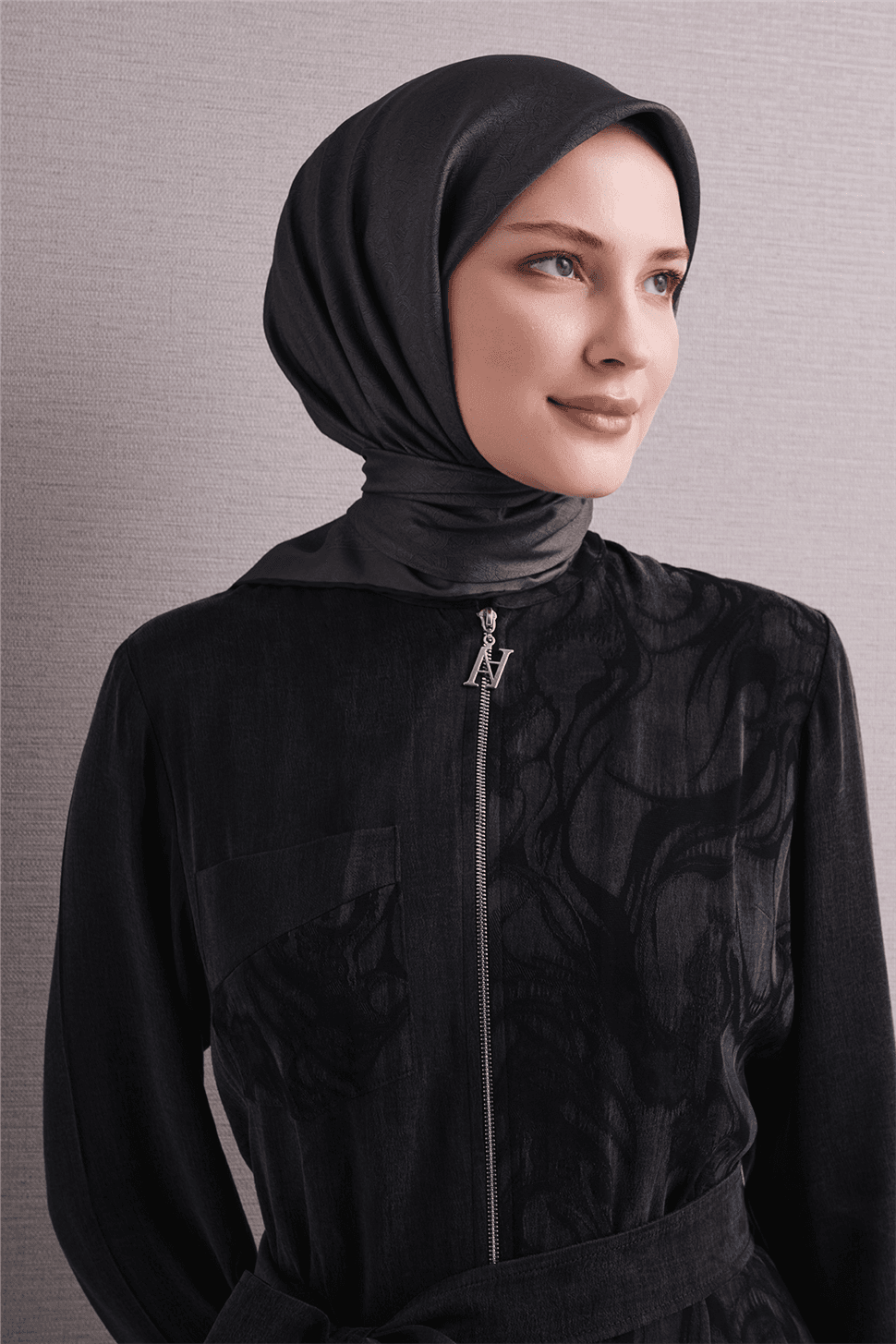 Armine Saf İpek Sura Eşarp 9601D - Siyah 3