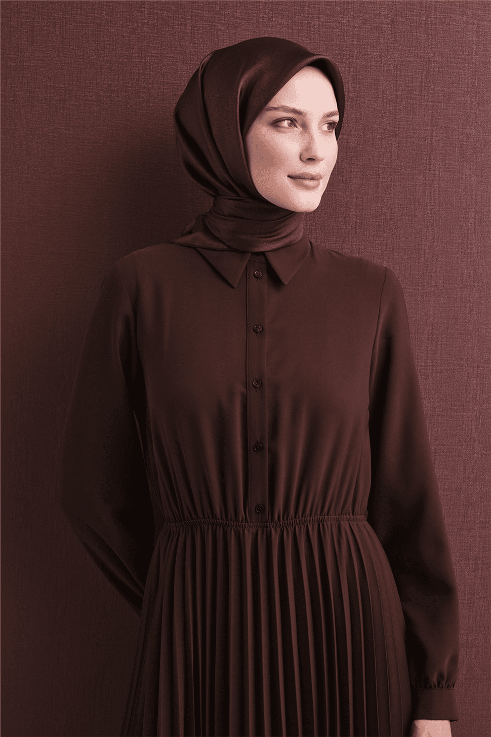 Armine Saf İpek Sura Eşarp 9601D - Kahverengi 2