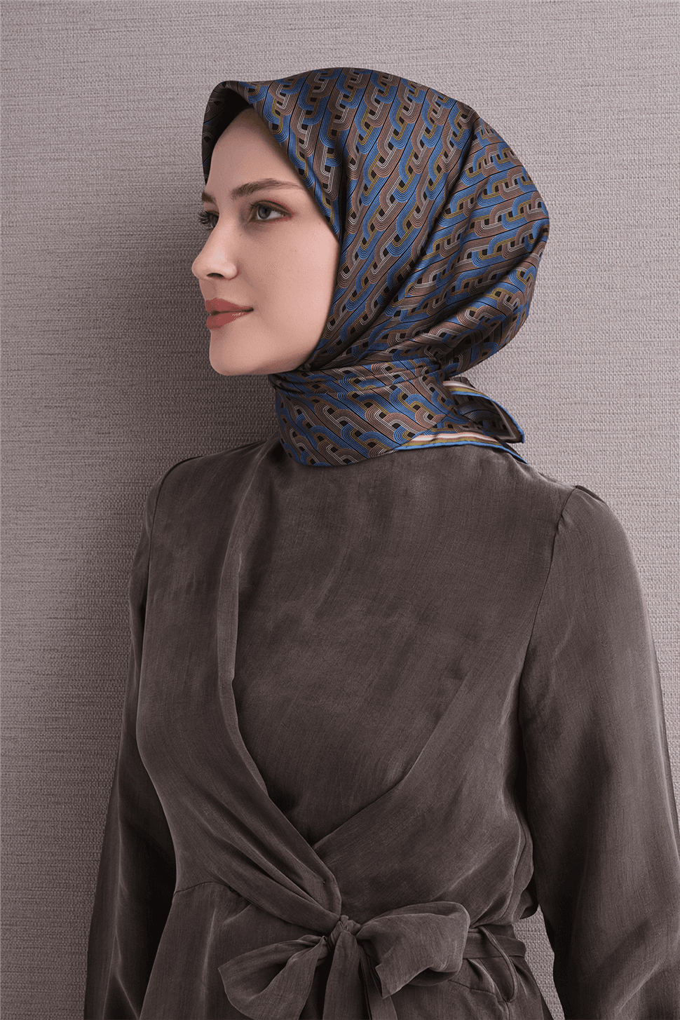 Armine Saf İpek Sura Eşarp 9604D - Mavi