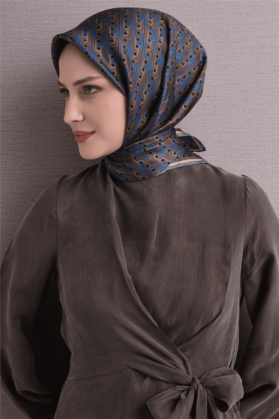 Armine Saf İpek Sura Eşarp 9604D - Mavi 2