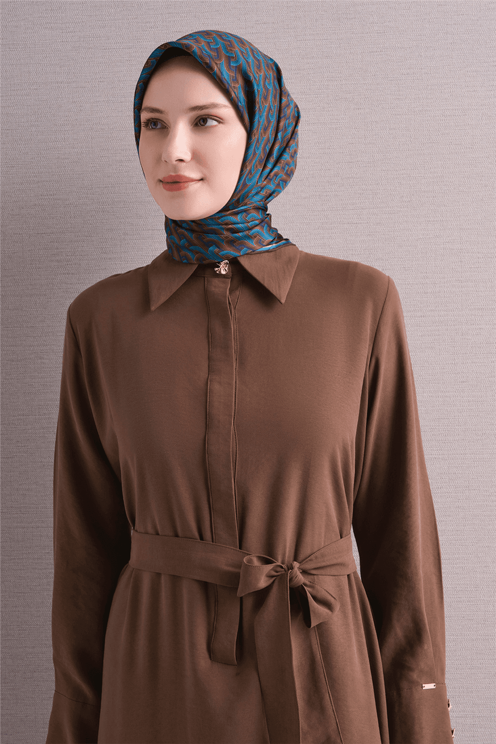 Armine Saf İpek Twill Eşarp 9604D - Mavi 1