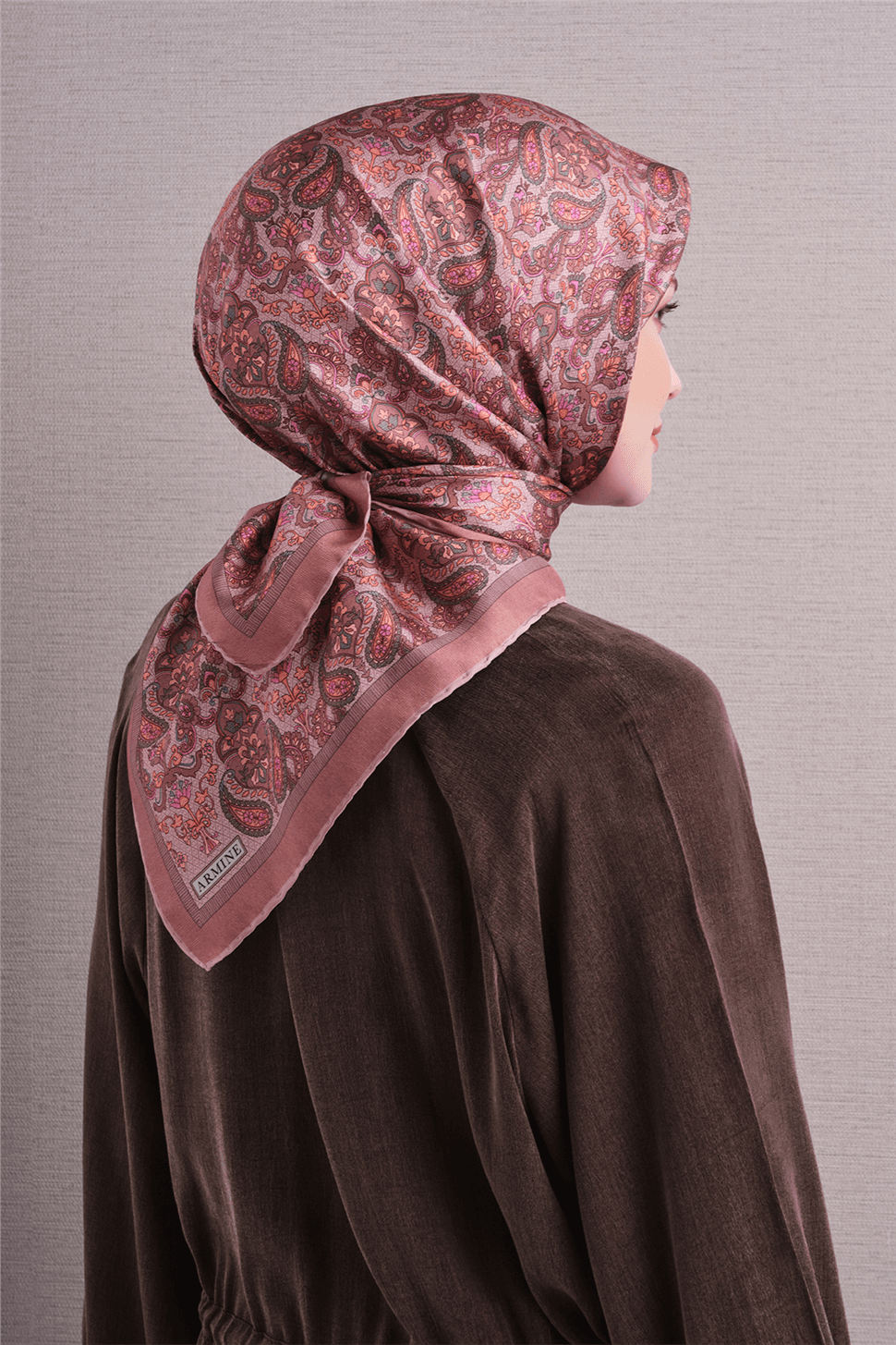 Armine Saf İpek Sura Eşarp 9609D - Pembe 4