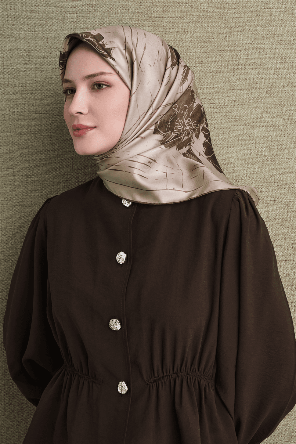 Armine Saf İpek Sura Eşarp 9617D - Bej 4