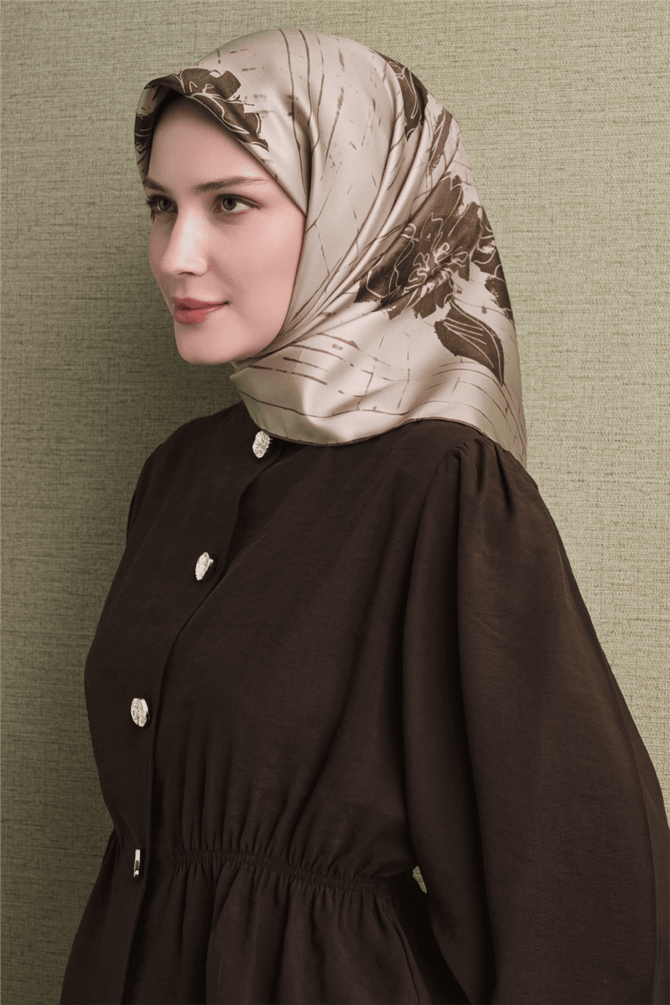 Armine Saf İpek Sura Eşarp 9617D - Bej 5