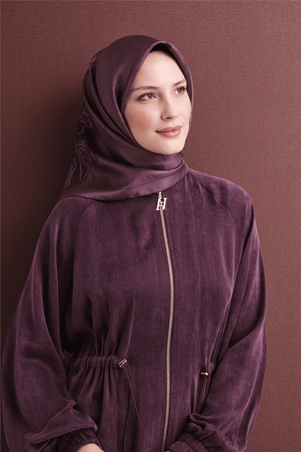 Armine Saf İpek Sura Eşarp 9617D - Mor 1