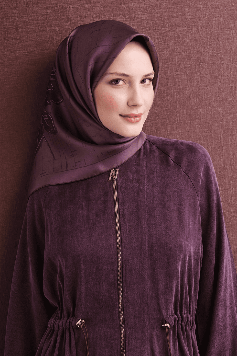 Armine Saf İpek Sura Eşarp 9617D - Mor 3