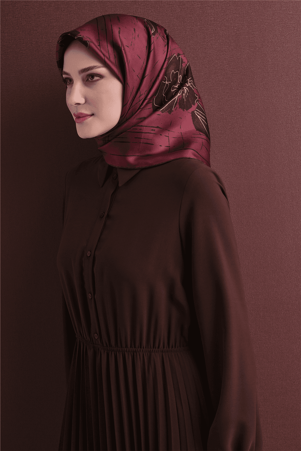 Armine Saf İpek Sura Eşarp 9617D - Bordo 1
