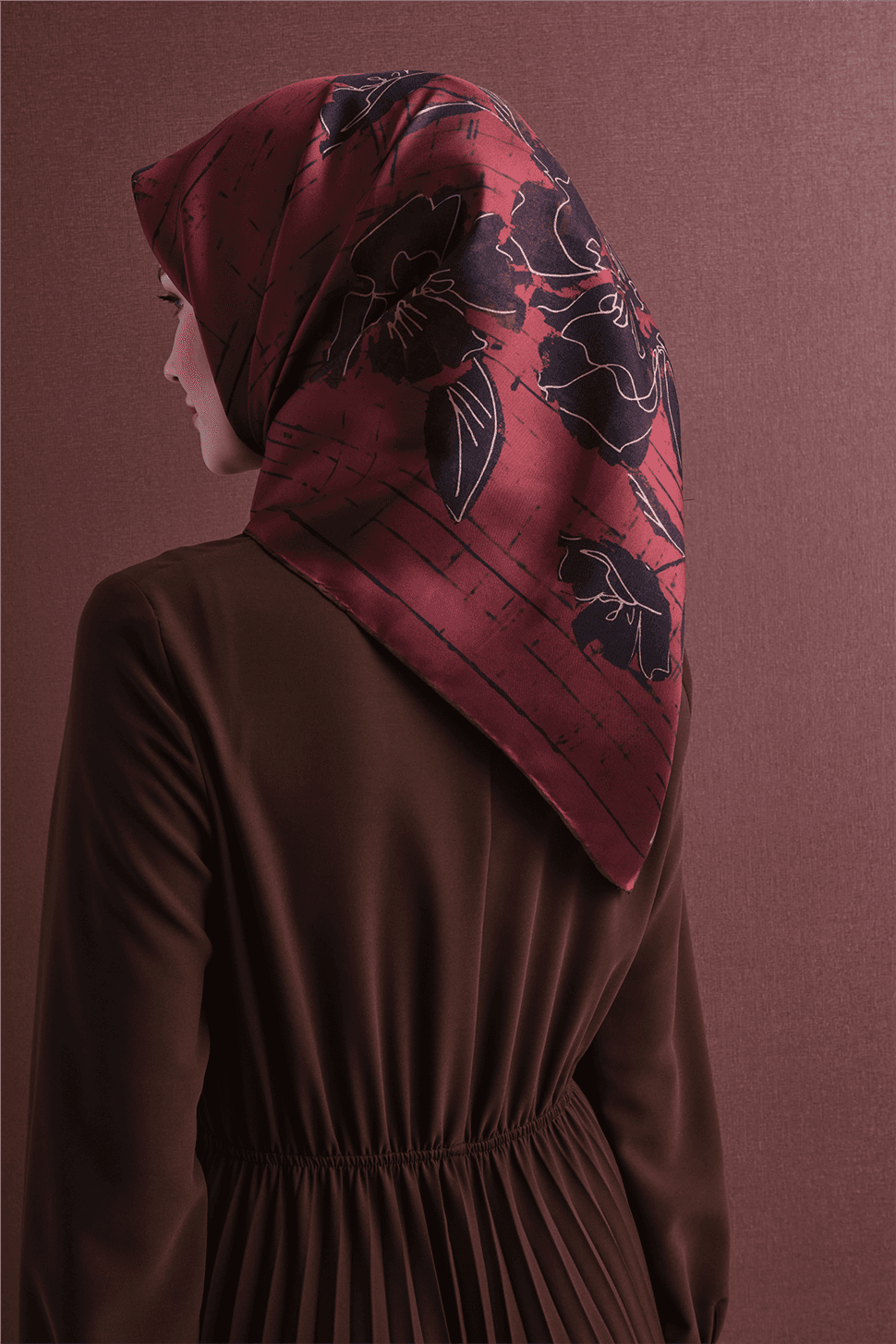 Armine Saf İpek Sura Eşarp 9617D - Bordo 4
