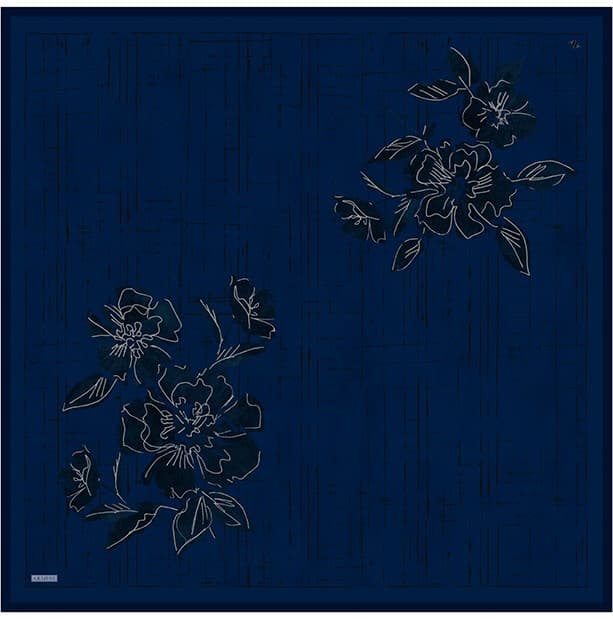 Armine Saf İpek Twill Eşarp 9617D - Mavi 5