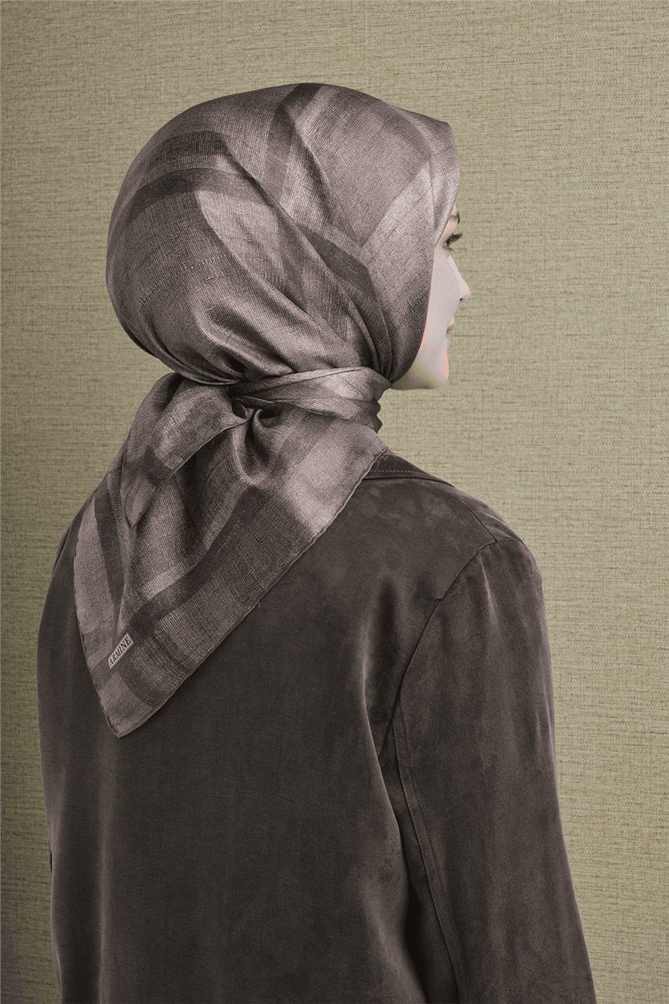 Armine Saf İpek Twill Eşarp 9618D - Gri 4