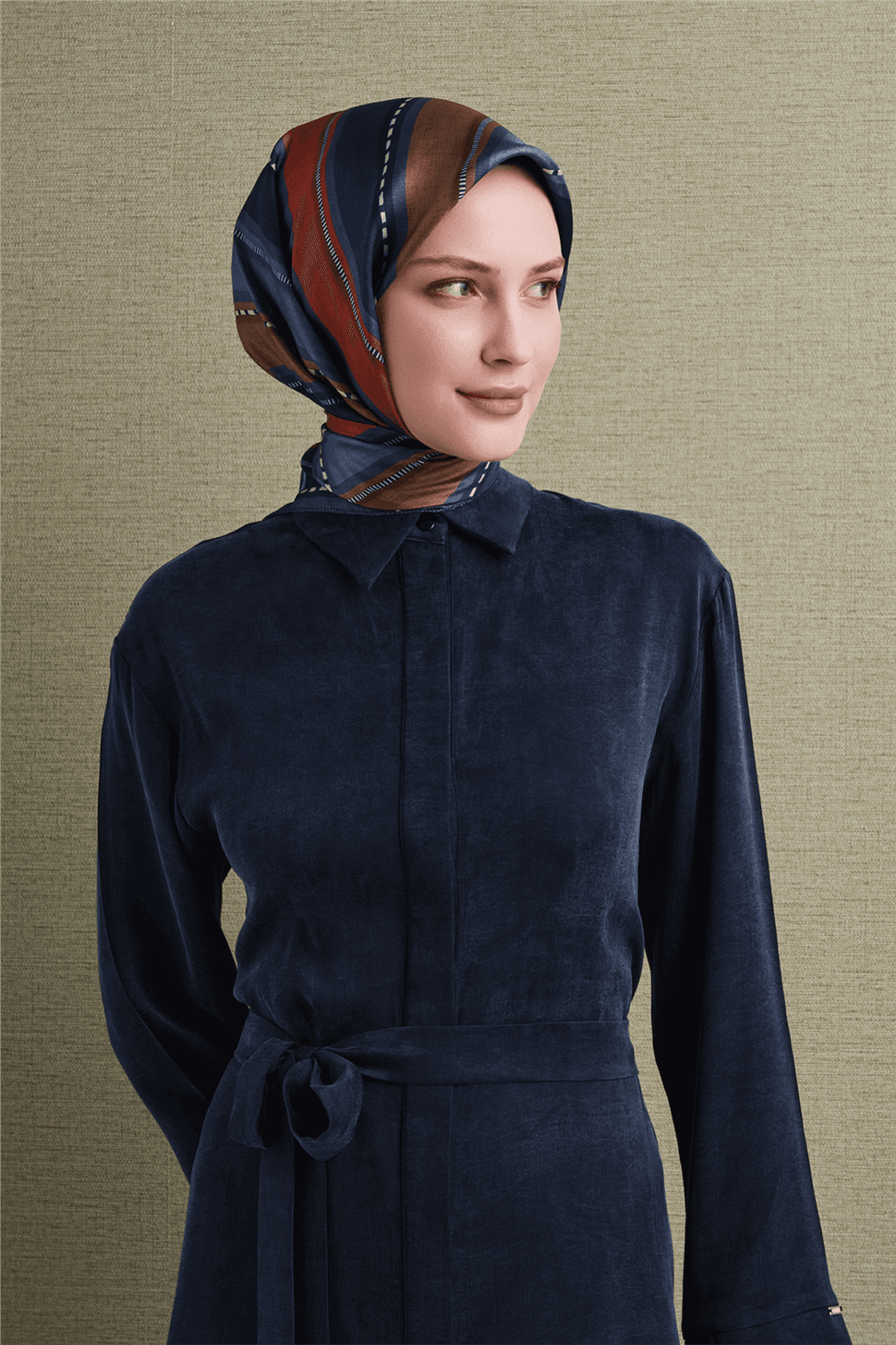 Armine Saf İpek Sura Eşarp 9621D - Mavi